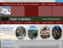 Tablet Screenshot of lakearrowheadrentals.com